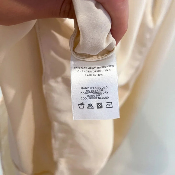 LNA Silk Blend Cream Halter Open Back Formal Classic Satin Maxi Dress Medium - Picture 12 of 12